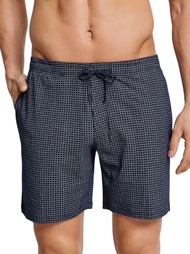 Schiesser Herren Mix & Relax Bermuda Schlafanzughose, Blau (Dunkelblau-gem 835), 60 von Schiesser