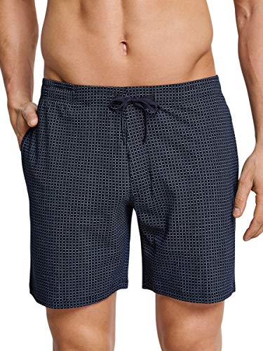 Schiesser Herren Mix & Relax Bermuda Schlafanzughose, Blau (Dunkelblau-gem 835), 62 von Schiesser