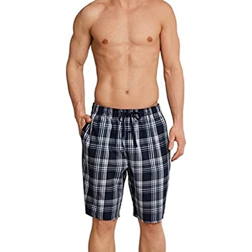 Schiesser Herren Kurze Schlafhose Web - Mix + Relax Pyjamaunterteil, Dunkelblau-gem._163841, 48/ S von Schiesser