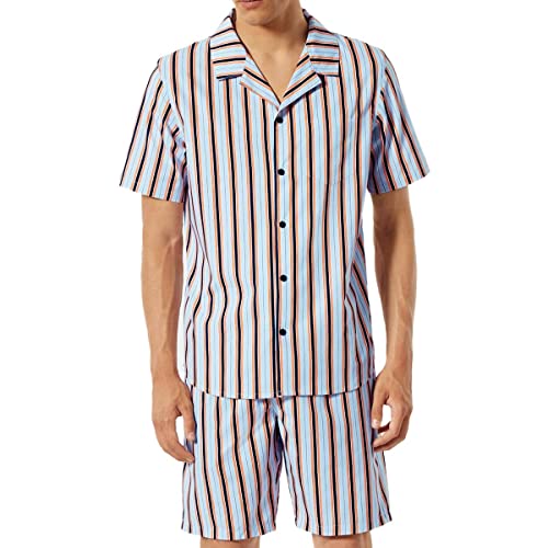 Schiesser Herren Pyjama Kurz Pyjamaset, blauhellblau, 46 von Schiesser