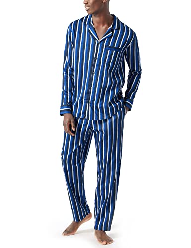 Schiesser Herren Pyjama Lang Pyjamaset, blau, 56 von Schiesser