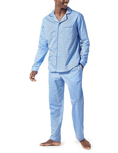 Schiesser Herren Pyjama Lang Pyjamaset, hellblau, 56 von Schiesser