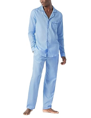 Schiesser Herren Pyjama Lang Pyjamaset, hellblau, 58 von Schiesser