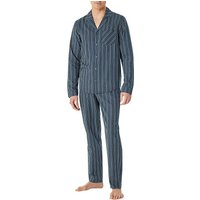 Schiesser Herren Pyjama blau Baumwolle gestreift von Schiesser