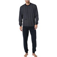 Schiesser Herren Pyjama blau Jersey-Baumwolle gemustert von Schiesser