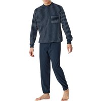 Schiesser Herren Pyjama blau Jersey-Baumwolle von Schiesser