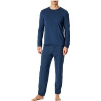 Schiesser Herren Pyjama blau Modal gemustert von Schiesser