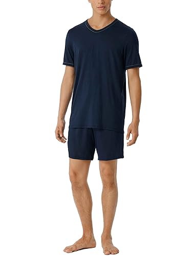 Schiesser Herren Schlafanzug kurz Pyjamaset, dunkelblau 5, 52 von Schiesser