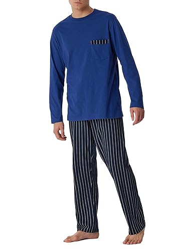 Schiesser Herren Schlafanzug lang-Nightwear Set Pyjamaset, Navy, 102 von Schiesser