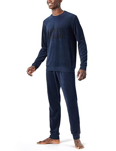 Schiesser Herren Schlafanzug lang Pyjamaset, Dunkelblau 1, 50 von Schiesser