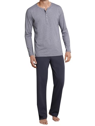 Schiesser Herren Schlafanzug lang Pyjamaset, Grau (Anthrazit 203), 62 von Schiesser