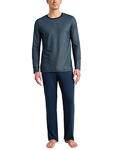 Schiesser Herren lang Pyjamaset, Indigo, 58 EU von Schiesser