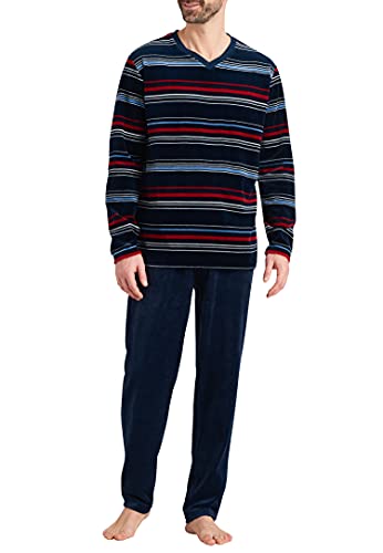 Schiesser Herren Schlafanzug lang Pyjamaset, dunkelblau, 50 von Schiesser