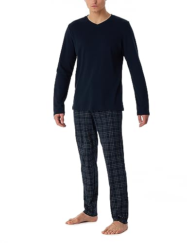 Schiesser Herren Schlafanzug lang warme Baumwolle-Interlock Pyjamaset, Nachtblau, 62 von Schiesser