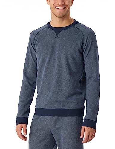 Schiesser Herren Schlafshirt Langarm Rundhals-Mix + Relax Pyjamaoberteil, Nachtblau, 52 von Schiesser