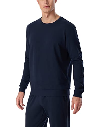 Schiesser Herren Schlafshirt Langarm Rundhals Pyjamaoberteil, dunkelblau, 50 von Schiesser