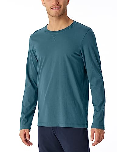 Schiesser Herren Schlafshirt Langarm Rundhals-Mix + Relax Pyjamaoberteil, Petrol, 52 von Schiesser