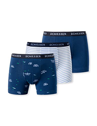 Schiesser Jungen 3 PACK Unterwäsche Boxershorts - 95/5 Organic Bio Baumwolle - Größe 92 bis 140 von Schiesser