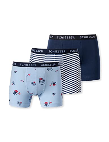 Schiesser Jungen 3 PACK Unterwäsche Boxershorts - 95/5 Organic Bio Baumwolle - Größe 92 bis 140 von Schiesser