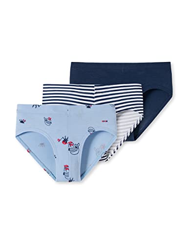 Schiesser Jungen 3pack Slips Unterhosen Unterwäsche, blau Gemustert, 116 von Schiesser