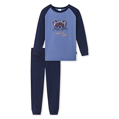 Schiesser Jungen Kinder Langer Schlafanzug-Organic Cotton Pyjamaset, Blau (Ll), 92 von Schiesser