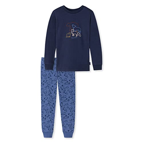 Schiesser Jungen Kinder Langer Schlafanzug-Organic Cotton Pyjamaset, Dunkelblau (Blau I), 104 von Schiesser