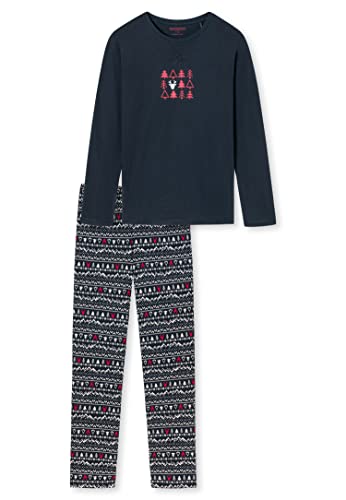 Schiesser Jungen Kinder Langer Schlafanzug-Organic Cotton Pyjamaset, Dunkelblau, 116 von Schiesser