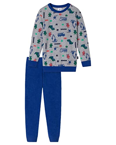 Schiesser Jungen Kinder Langer Schlafanzug-Organic Cotton Pyjamaset, Grau-meliert Ii, 98 von Schiesser