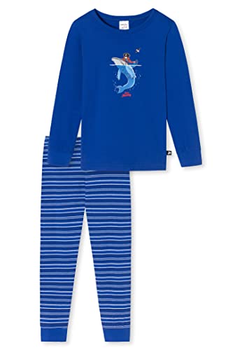 Schiesser Jungen Kinder Langer Schlafanzug-Organic Cotton Pyjamaset, Royal (Blau), 116 von Schiesser