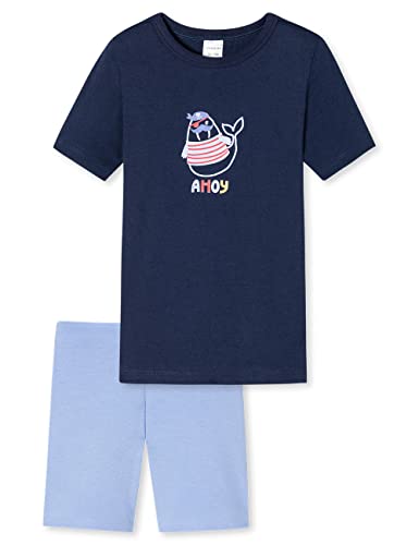 Schiesser Jungen Schlafanzug Set Pyjama Kurz - 100% Organic Bio Baumwolle - Größe 92 Bis 140 Pyjamaset, Dunkelblau Bedruckt_179018, 98 von Schiesser