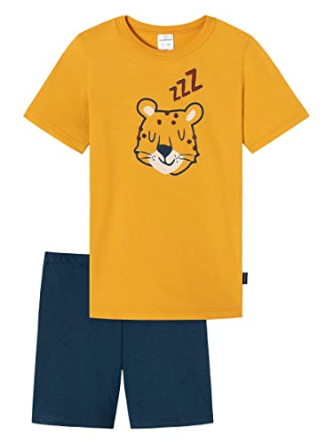 Schiesser Jungen Kurzer Schlafanzug Pyjamaset, blau/gelb, 116 von Schiesser