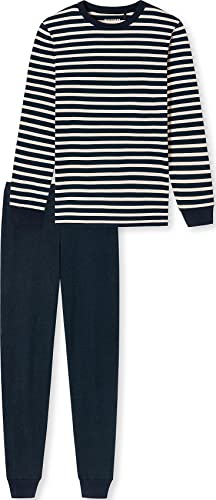 Schiesser Jungen Langer Schlafanzug-Organic Cotton Pyjamaset, Indigo, 152 von Schiesser