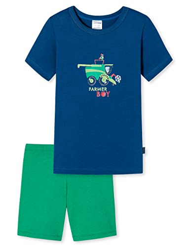 Schiesser Jungen Schlafanzug Set Pyjama Kurz - 100% Organic Bio Baumwolle - Größe 92 Bis 140 Pyjamaset, Blau Bedruckt_179018, 98 von Schiesser