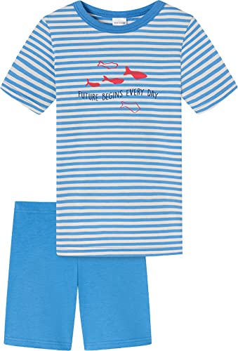 Schiesser Jungen Schlafanzug kurz' Pyjamaset, blau, 128 von Schiesser