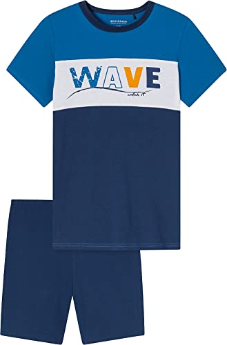 Schiesser Jungen Kurzer Schlafanzug - Organic Cotton Pyjamaset , blau, 164 von Schiesser