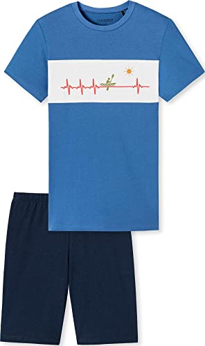 Schiesser Jungen Kurzer Schlafanzug - Organic Cotton (Ll) Pyjamaset , indigo, 140 von Schiesser