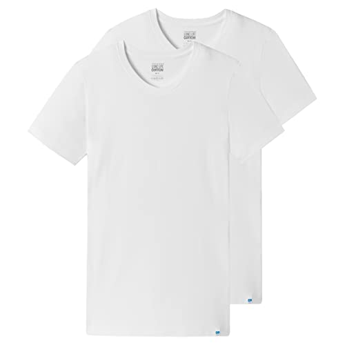 Schiesser - Long Life Cotton - T-Shirt mit V-Ausschnitt - 172468-2er Spar-Pack (8 Weiß) von Schiesser
