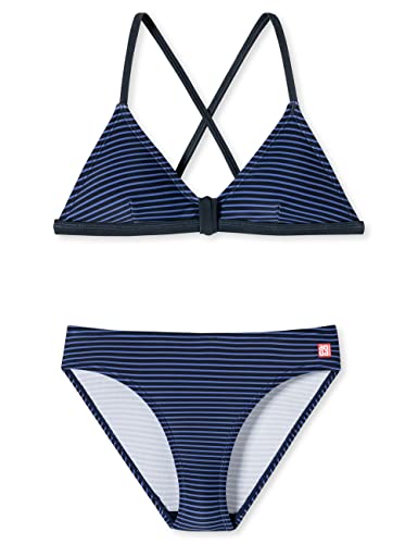 Schiesser Mädchen Bustier Bikini-Set, dunkelblau gepunktet, 152 von Schiesser