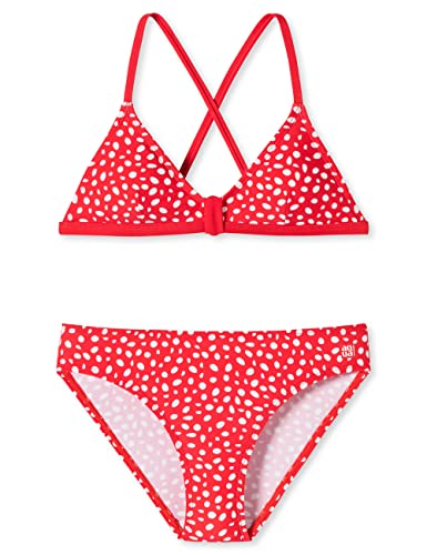 Schiesser Mädchen Bustier Bikini-Set, rot gepunktet, 140 von Schiesser