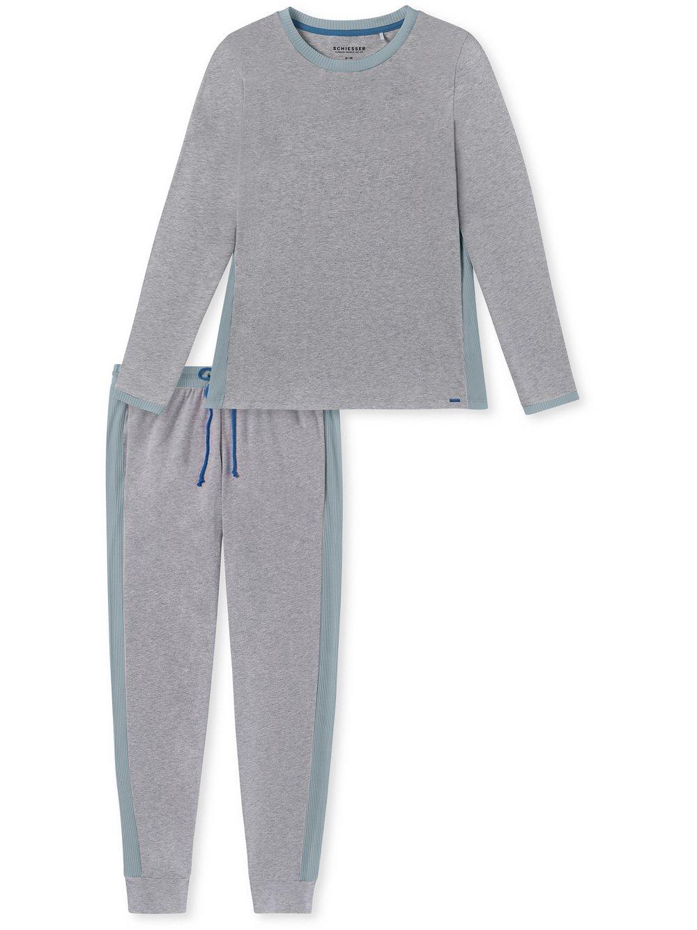 Schiesser Pyjama Damen Baumwolle, grau von Schiesser