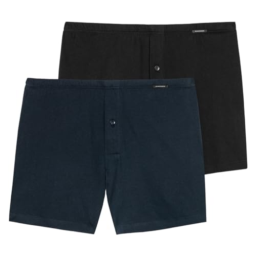 Schiesser - Singel-Jersey - Boxershorts - 2er Pack (9 Schwarz/Dunkelblau) von Schiesser