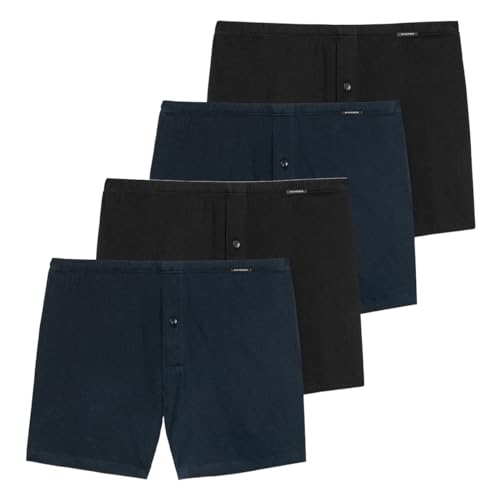 Schiesser - Singel-Jersey - Boxershorts - 4er Pack (10 Schwarz/Dunkelblau) von Schiesser