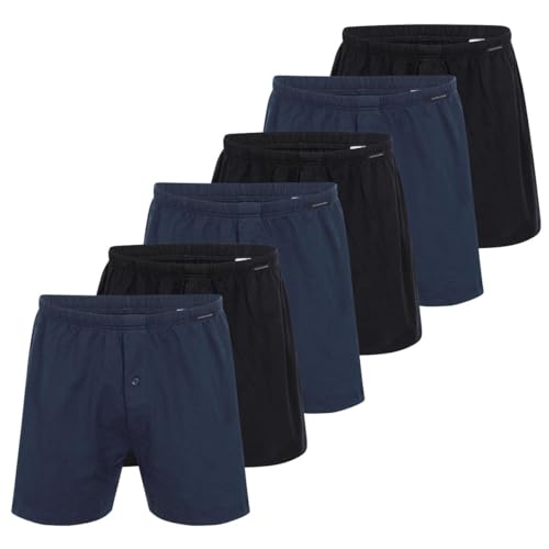 Schiesser - Singel-Jersey - Boxershorts - 6er Pack (5 Schwarz/Dunkelblau) von Schiesser