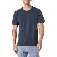 Schiesser Herren T-Shirt blau Baumwolle unifarben von Schiesser