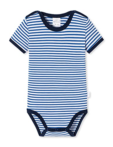 Schiesser Unisex Kinder Body halbarm Baby-und Kleinkind Unterwäsche-Satz, blau weiß gestreift, 62 von Schiesser