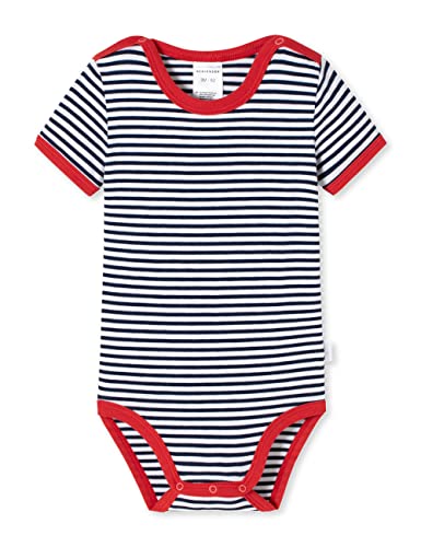 Schiesser Unisex Kinder Body halbarm Baby-und Kleinkind Unterwäsche-Satz, dunkelblau weiß gestreift, 56 von Schiesser