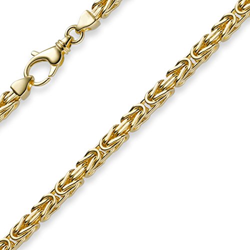 4mm Kette Halskette Königskette aus 750 Gold Gelbgold 70cm Herren Goldkette von Schmuck Krone