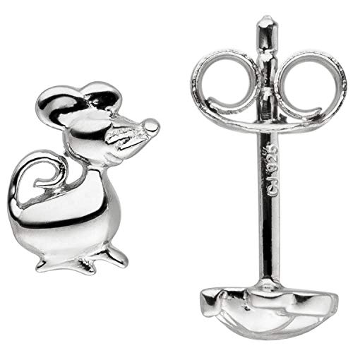 Paar Ohrstecker Maus Mäuse aus 925 Silber Ohrringe Ohrschmuck für Kinder von Schmuck Krone