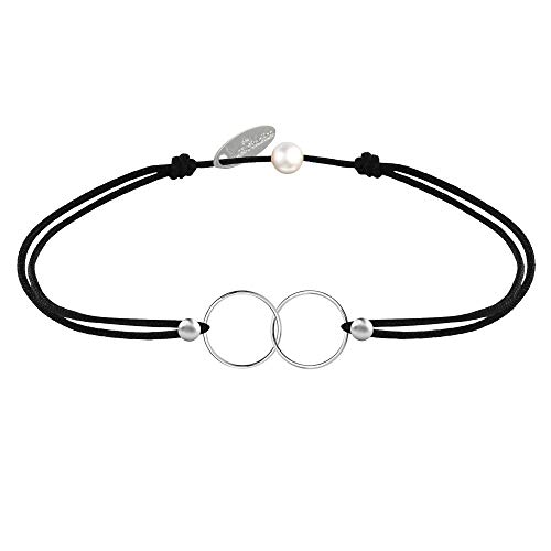 LES POULETTES BIJOUX - Silber Armband Ringe Du und Ich - Classics - Schwarz von LES POULETTES BIJOUX