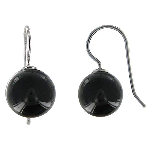 LES POULETTES BIJOUX - Sterling Silber Ohrringe Achat Perlen - Classics - Schwarz von LES POULETTES BIJOUX